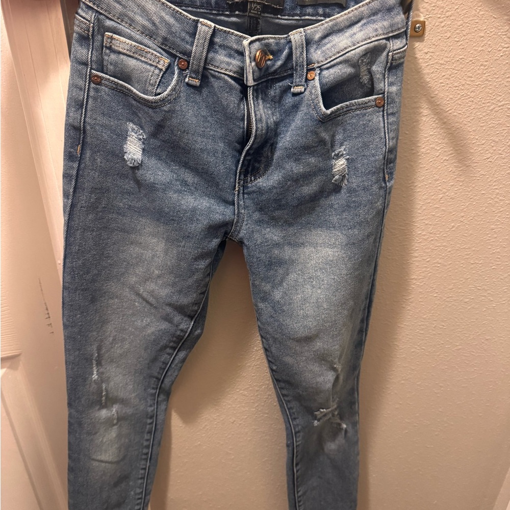 Kendall & Kylie Light Blue Distressed Skinny Jeans
